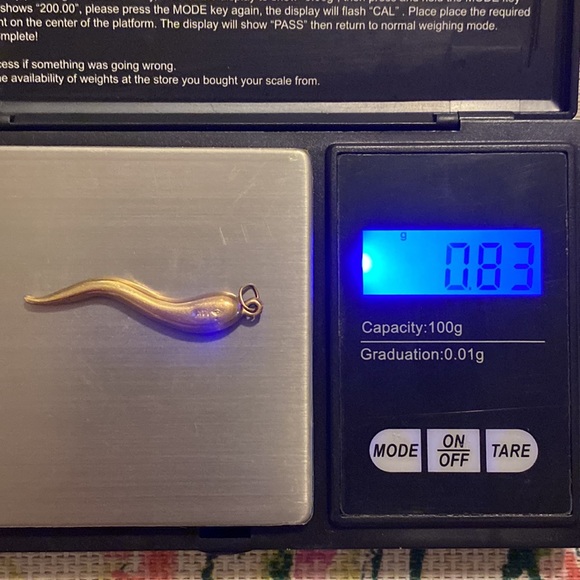 💛NWOT VTG 14K Solid Gold Italian Large Horn Pendant - Picture 10 of 11